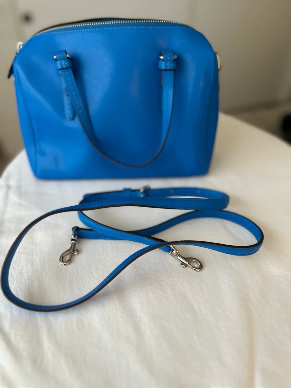 Coach Bright Blue Leather Satchel